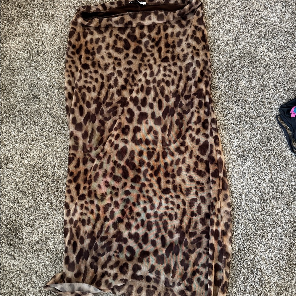 Zara Leopard Print Pencil Skirt in Brown and Black